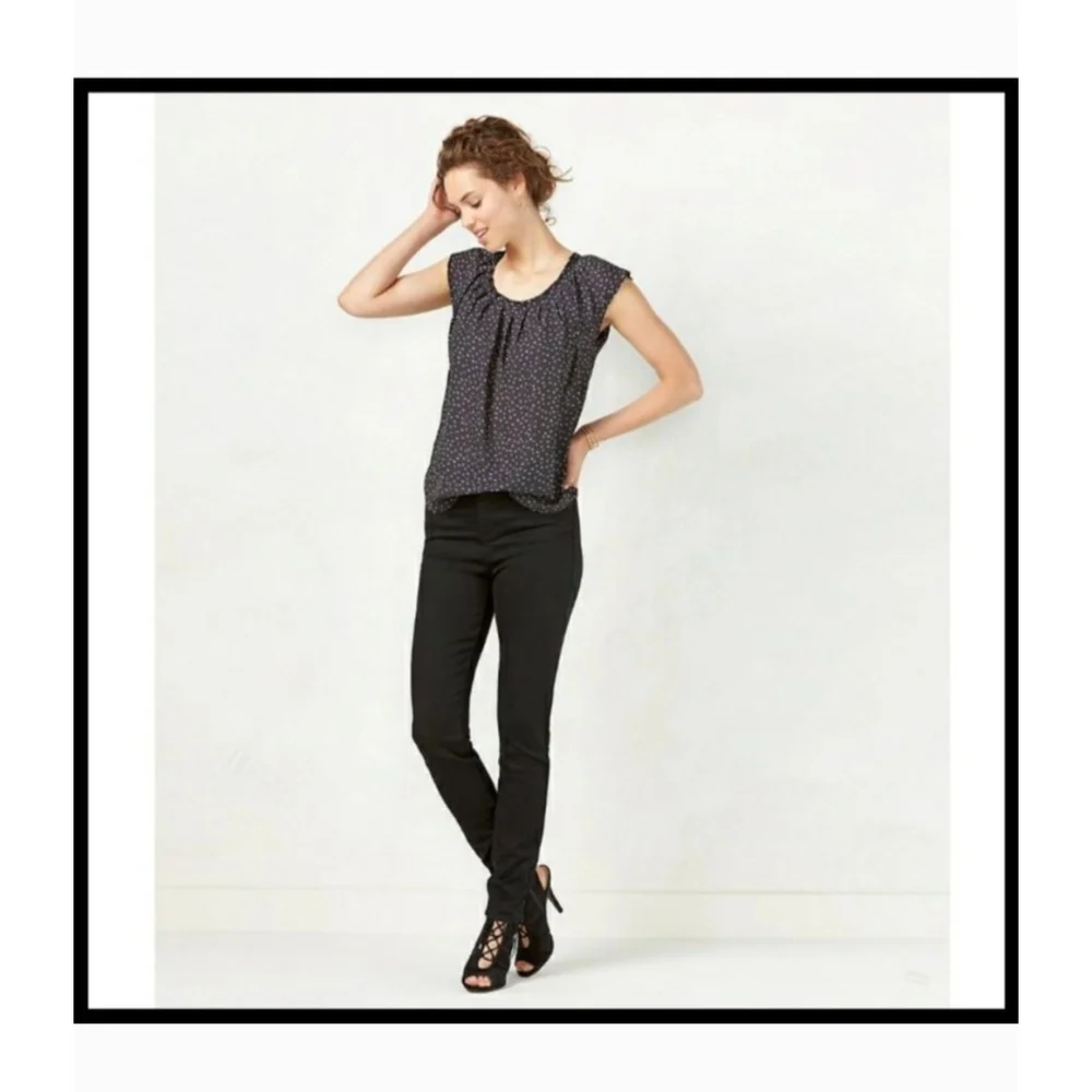 Lauren Conrad XXL Black Polka Dot women's officecore secretary teacher top - Picture 2 of 8